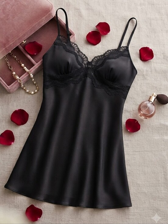 Victoria's Secret Other - Victoria's Secret Black Lace Slip Dress